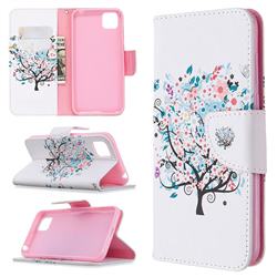 Colorful Tree Leather Wallet Case for Huawei Y5p