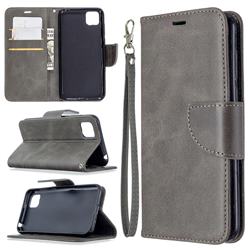 Classic Sheepskin PU Leather Phone Wallet Case for Huawei Y5p - Gray