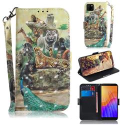 Beast Zoo 3D Painted Leather Wallet Phone Case for Huawei Y5p
