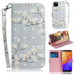 Magnolia Flower 3D Painted Leather Wallet Phone Case for Huawei Y5p