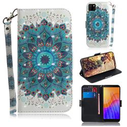 Peacock Mandala 3D Painted Leather Wallet Phone Case for Huawei Y5p