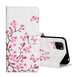 Butterfly Sakura Flower 3D Painted Leather Phone Wallet Case for Huawei Y5p
