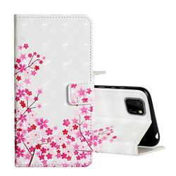 Cherry Blossom 3D Painted Leather Phone Wallet Case for Huawei Y5p