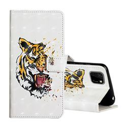 Toothed Tiger 3D Painted Leather Phone Wallet Case for Huawei Y5p