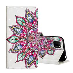 Mandara Flower 3D Painted Leather Phone Wallet Case for Huawei Y5p