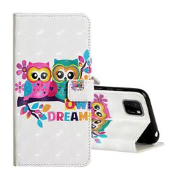 Couple Owl 3D Painted Leather Phone Wallet Case for Huawei Y5p