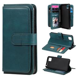 Multi-function Ten Card Slots and Photo Frame PU Leather Wallet Phone Case Cover for Huawei Y5p - Dark Green