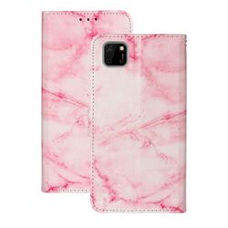 Pink Marble PU Leather Wallet Case for Huawei Y5p