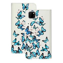 Blue Vivid Butterflies PU Leather Wallet Case for Huawei Y5p