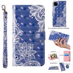 White Lace 3D Painted Leather Wallet Case for Huawei Y5p