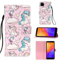 Angel Pony 3D Painted Leather Wallet Case for Huawei Y5p