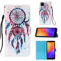 ColorDrops Wind Chimes 3D Painted Leather Wallet Case for Huawei Y5p
