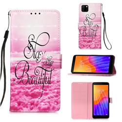 Beautiful 3D Painted Leather Wallet Case for Huawei Y5p