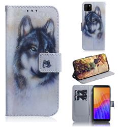 Snow Wolf PU Leather Wallet Case for Huawei Y5p