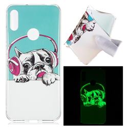 Headphone Puppy Noctilucent Soft TPU Back Cover for Huawei Y6 (2019)