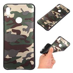 Camouflage Soft TPU Back Cover for Huawei Y6 (2019) - Gold Green