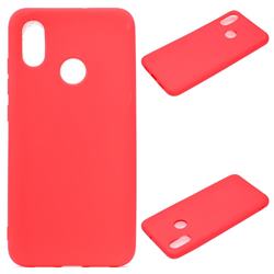 Candy Soft Silicone Protective Phone Case for Huawei Y6 (2019) - Red