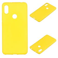 Candy Soft Silicone Protective Phone Case for Huawei Y6 (2019) - Yellow