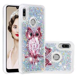 Seashell Owl Dynamic Liquid Glitter Quicksand Soft TPU Case for Huawei Y6 (2019)