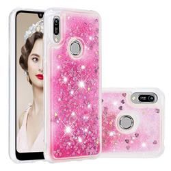 Dynamic Liquid Glitter Quicksand Sequins TPU Phone Case for Huawei Y6 (2019) - Rose