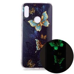 Golden Butterflies Noctilucent Soft TPU Back Cover for Huawei Y6 (2019)