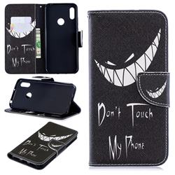 Crooked Grin Leather Wallet Case for Huawei Y6 (2019)