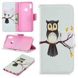 Owl on Tree Leather Wallet Case for Huawei Y6 (2019)