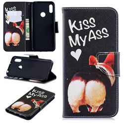 Lovely Pig Ass Leather Wallet Case for Huawei Y6 (2019)