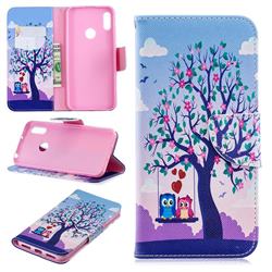Tree and Owls Leather Wallet Case for Huawei Y6 (2019)