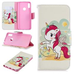 Cloud Star Unicorn Leather Wallet Case for Huawei Y6 (2019)