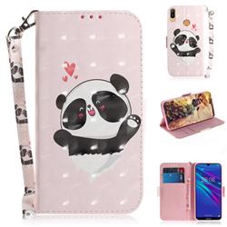 Heart Cat 3D Painted Leather Wallet Phone Case for Huawei Y6 (2019)