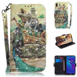 Beast Zoo 3D Painted Leather Wallet Phone Case for Huawei Y6 (2019)