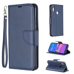 Classic Sheepskin PU Leather Phone Wallet Case for Huawei Y6 (2019) - Blue
