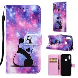 Panda Baby Matte Leather Wallet Phone Case for Huawei Y6 (2019)