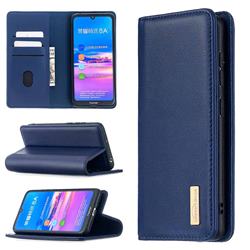 Binfen Color BF06 Luxury Classic Genuine Leather Detachable Magnet Holster Cover for Huawei Y6 (2019) - Blue