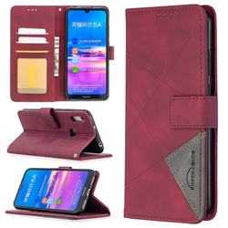 Binfen Color BF05 Prismatic Slim Wallet Flip Cover for Huawei Y6 (2019) - Red