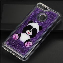 Naughty Panda Glassy Glitter Quicksand Dynamic Liquid Soft Phone Case for Huawei Y6 (2018)