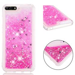 Dynamic Liquid Glitter Quicksand Sequins TPU Phone Case for Huawei Y6 (2018) - Rose