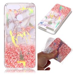 Powder Sandstone Marble Pattern Bright Color Laser Soft TPU Case for Huawei Y6 (2018)