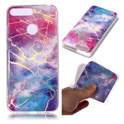 Dream Sky Marble Pattern Bright Color Laser Soft TPU Case for Huawei Y6 (2018)
