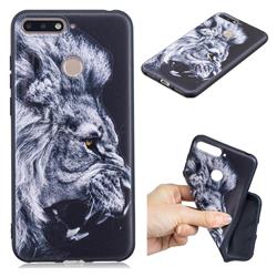 Lion 3D Embossed Relief Black TPU Cell Phone Back Cover for Huawei Y6 (2018)
