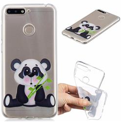 Bamboo Panda Clear Varnish Soft Phone Back Cover for Huawei Y6 (2018)