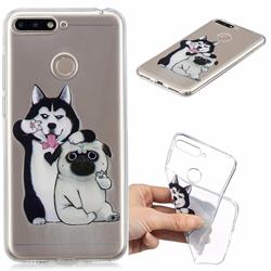 Selfie Dog Clear Varnish Soft Phone Back Cover for Huawei Y6 (2018)