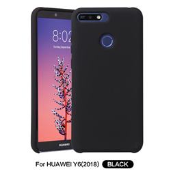 Howmak Slim Liquid Silicone Rubber Shockproof Phone Case Cover for Huawei Y6 (2018) - Black