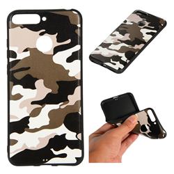 Camouflage Soft TPU Back Cover for Huawei Y6 (2018) - Black White