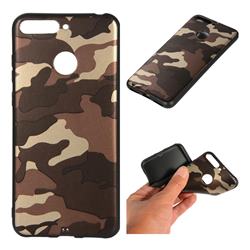 Camouflage Soft TPU Back Cover for Huawei Y6 (2018) - Gold Coffee
