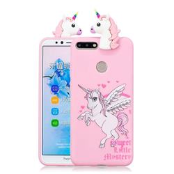 Wings Unicorn Soft 3D Climbing Doll Soft Case for Huawei Y6 (2018)