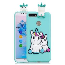 Couple Unicorn Soft 3D Climbing Doll Soft Case for Huawei Y6 (2018)