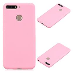 Candy Soft Silicone Protective Phone Case for Huawei Y6 (2018) - Dark Pink
