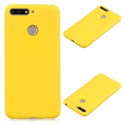 Candy Soft Silicone Protective Phone Case for Huawei Y6 (2018) - Yellow